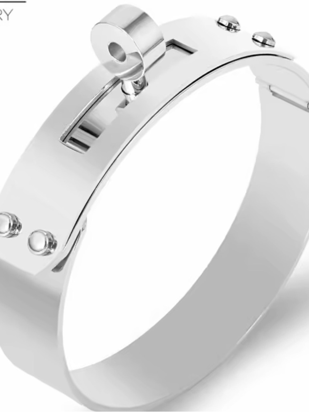 Silver Hinged Faux Padlock Bangle Bracelet
